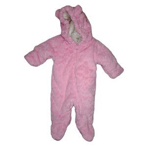 Wonder Nation Girl Infant Hooded Thick One Piece Snowsuit With Ears Size 3-6 M